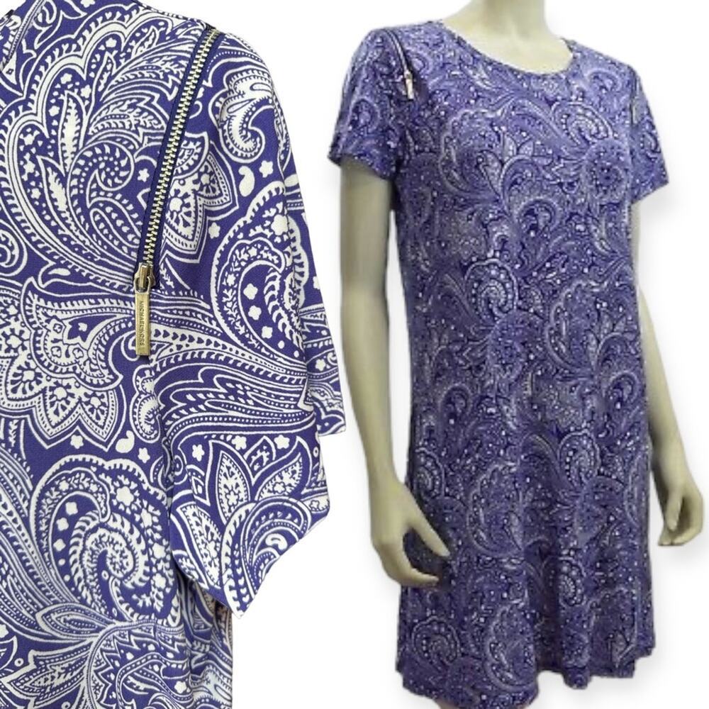 MICHAEL KORS Purple Gorgeous Paisley Dress Size Small